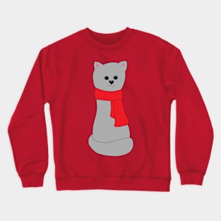 Cat in Red Scarf Crewneck Sweatshirt